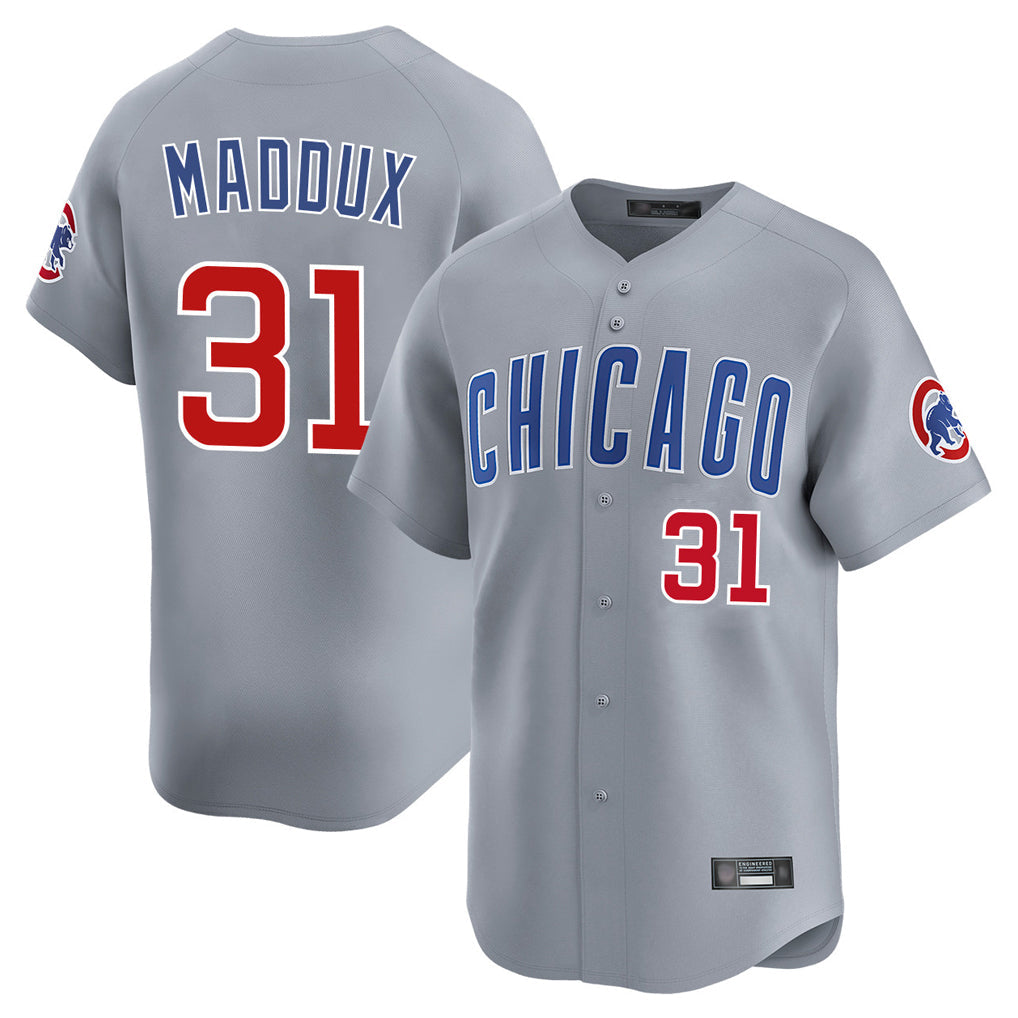 Boles C.Cubs #31 Greg Maddux Player Gray Road Limited Home Stitched Jerseys