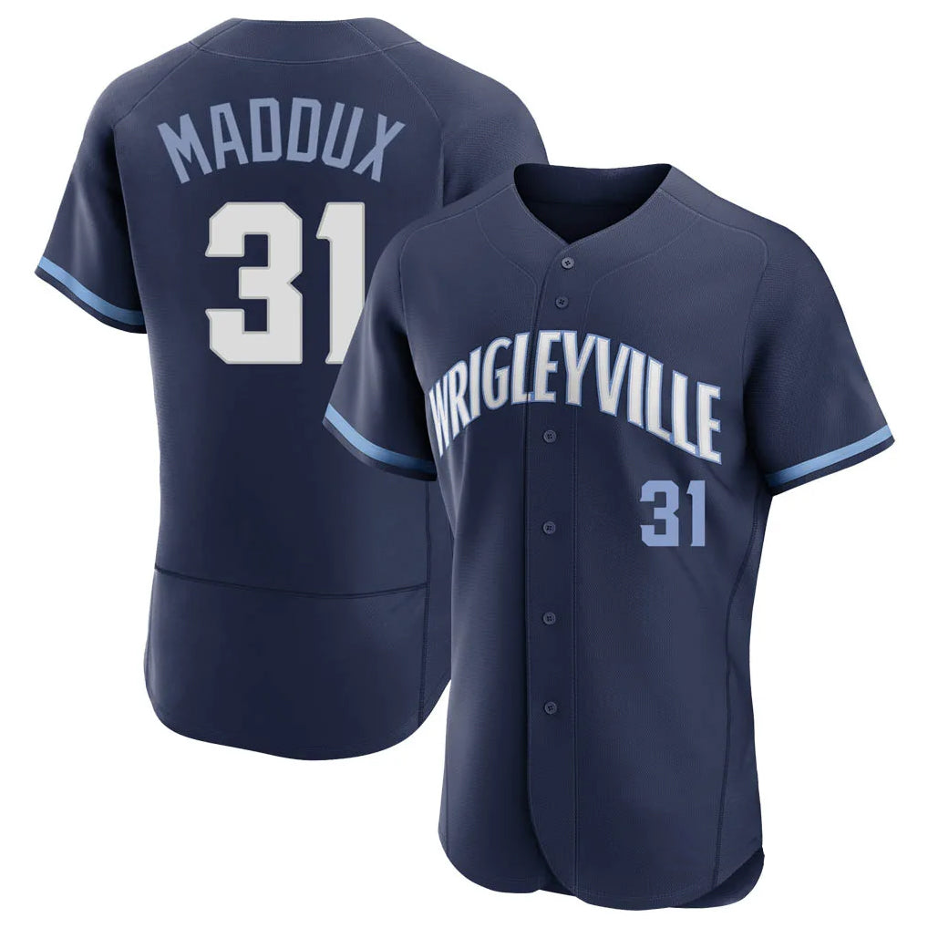 Boles C.Cubs #31 Greg Maddux Player Navy City Connect Limited Elite Home Stitched Jerseys