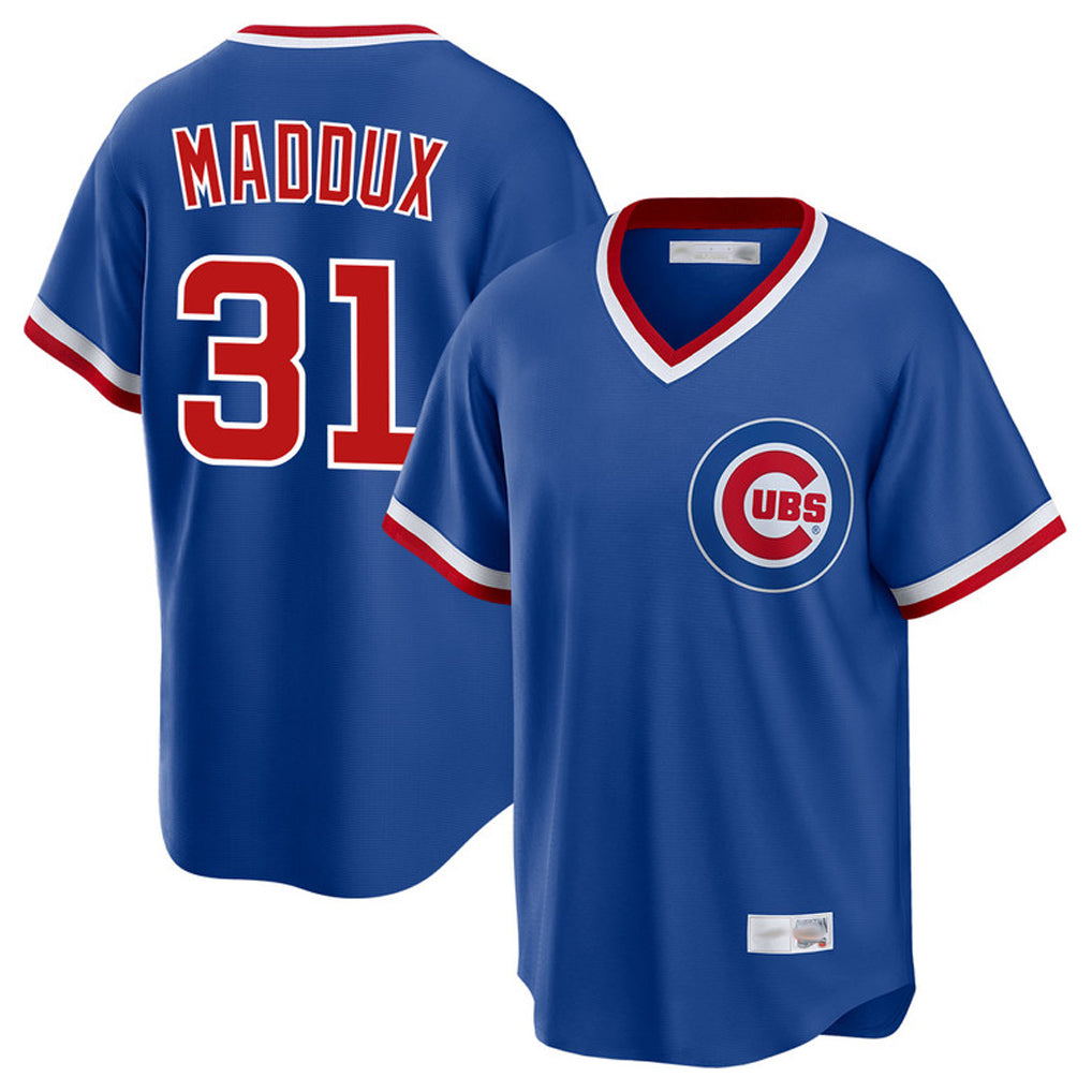 Boles C.Cubs #31 Greg Maddux Player Royal T-shirt Cooperstown Collection Limited Stitched Jerseys
