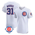 Boles C.Cubs #31 Greg Maddux Player White 150th Anniversary Limited Elite Home Game Stitched Jerseys