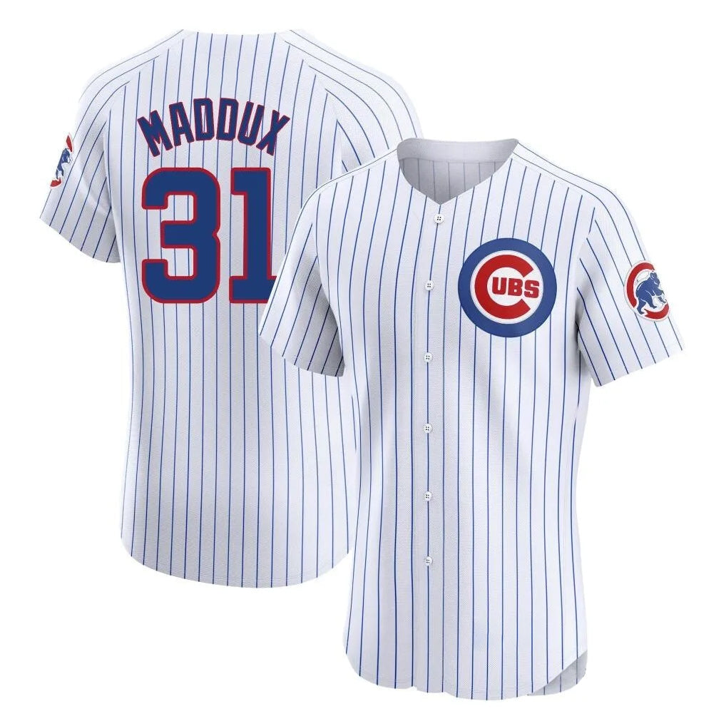 Boles C.Cubs #31 Greg Maddux Player White Limited Elite Home Game Stitched Jerseys