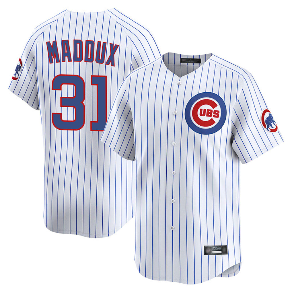 Boles C.Cubs #31 Greg Maddux Player White Limited Home Game Stitched Jerseys