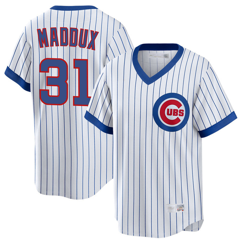 Boles C.Cubs #31 Greg Maddux Player White T-shirt Cooperstown Collection Limited Stitched Jerseys