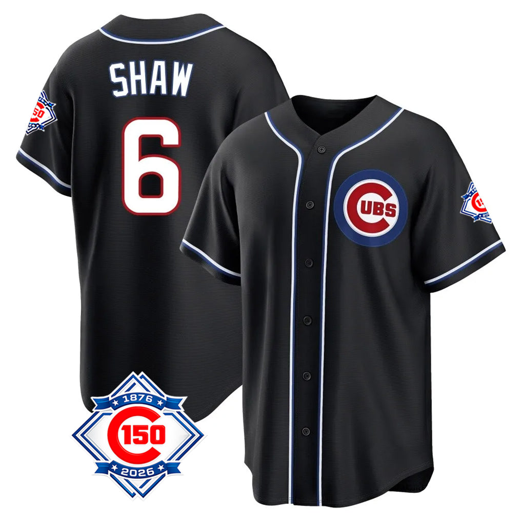 Boles C.Cubs #6 Matt Shaw Player Black Fashion Out 150th Anniversary Game Stitched Jerseys