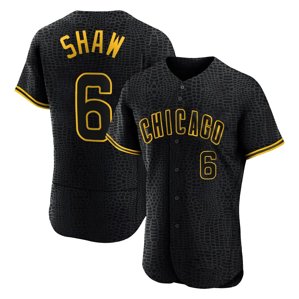 Boles C.Cubs #6 Matt Shaw Player Black Snake Skin City Limited Elite Home Game Stitched Jerseys