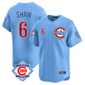 Boles C.Cubs #6 Matt Shaw Player Light Blue 150th Anniversary Limited Home Stitched Jerseys