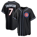 Boles C.Cubs #7 Dansby Swanson Player Black Fashion Out Game Stitched Jerseys