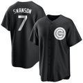Boles C.Cubs #7 Dansby Swanson Player Black Game Stitched Jerseys