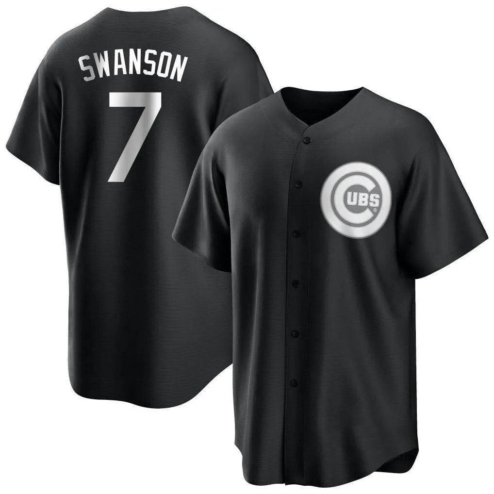 Boles C.Cubs #7 Dansby Swanson Player Black Game Stitched Jerseys