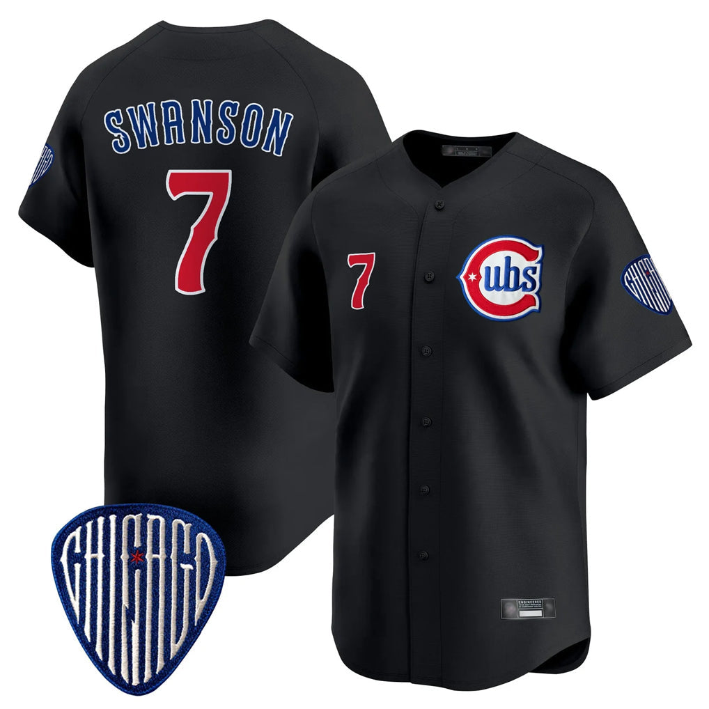 Boles C.Cubs #7 Dansby Swanson Player Black Vapor Premier Limited Home Stitched Jerseys