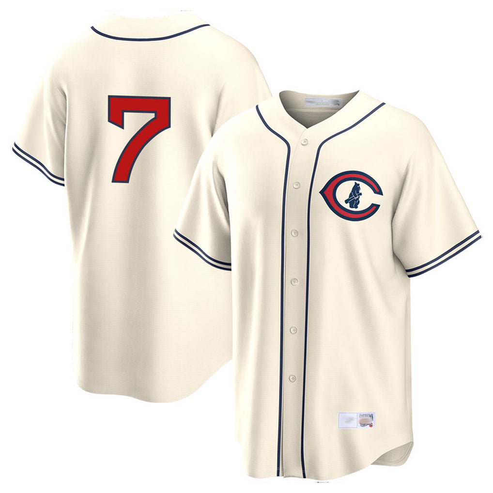 Boles C.Cubs #7 Dansby Swanson Player Cream Field of Dreams Home Game Stitched Jerseys