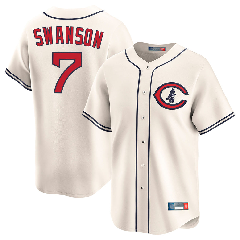Boles C.Cubs #7 Dansby Swanson Player Cream Field of Dreams Limited Home Game Stitched Jerseys