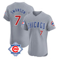 Boles C.Cubs #7 Dansby Swanson Player Gray Road 150th Anniversary Limited Elite Home Stitched Jerseys