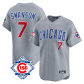 Boles C.Cubs #7 Dansby Swanson Player Gray Road 150th Anniversary Limited Home Stitched Jerseys