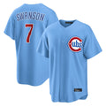 Boles C.Cubs #7 Dansby Swanson Player Light Blue Home Game Stitched Jerseys