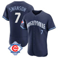Boles C.Cubs #7 Dansby Swanson Player Navy City Connect 150th Anniversary Limited Elite Home Stitched Jerseys