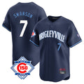 Boles C.Cubs #7 Dansby Swanson Player Navy City Connect 150th Anniversary Limited Home Stitched Jerseys