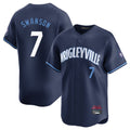 Boles C.Cubs #7 Dansby Swanson Player Navy City Connect Limited Home Stitched Jerseys