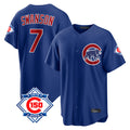 Boles C.Cubs #7 Dansby Swanson Player Royal 150th Anniversary Home Game Stitched Jerseys
