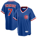 Boles C.Cubs #7 Dansby Swanson Player Royal T-shirt Cooperstown Collection Limited Stitched Jerseys