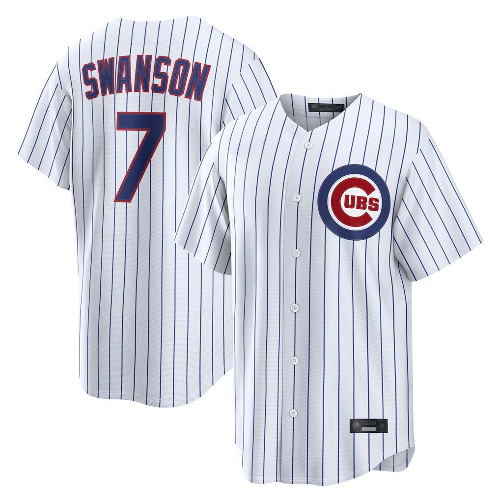 Boles C.Cubs #7 Dansby Swanson Player White Game Home Stitched Jerseys