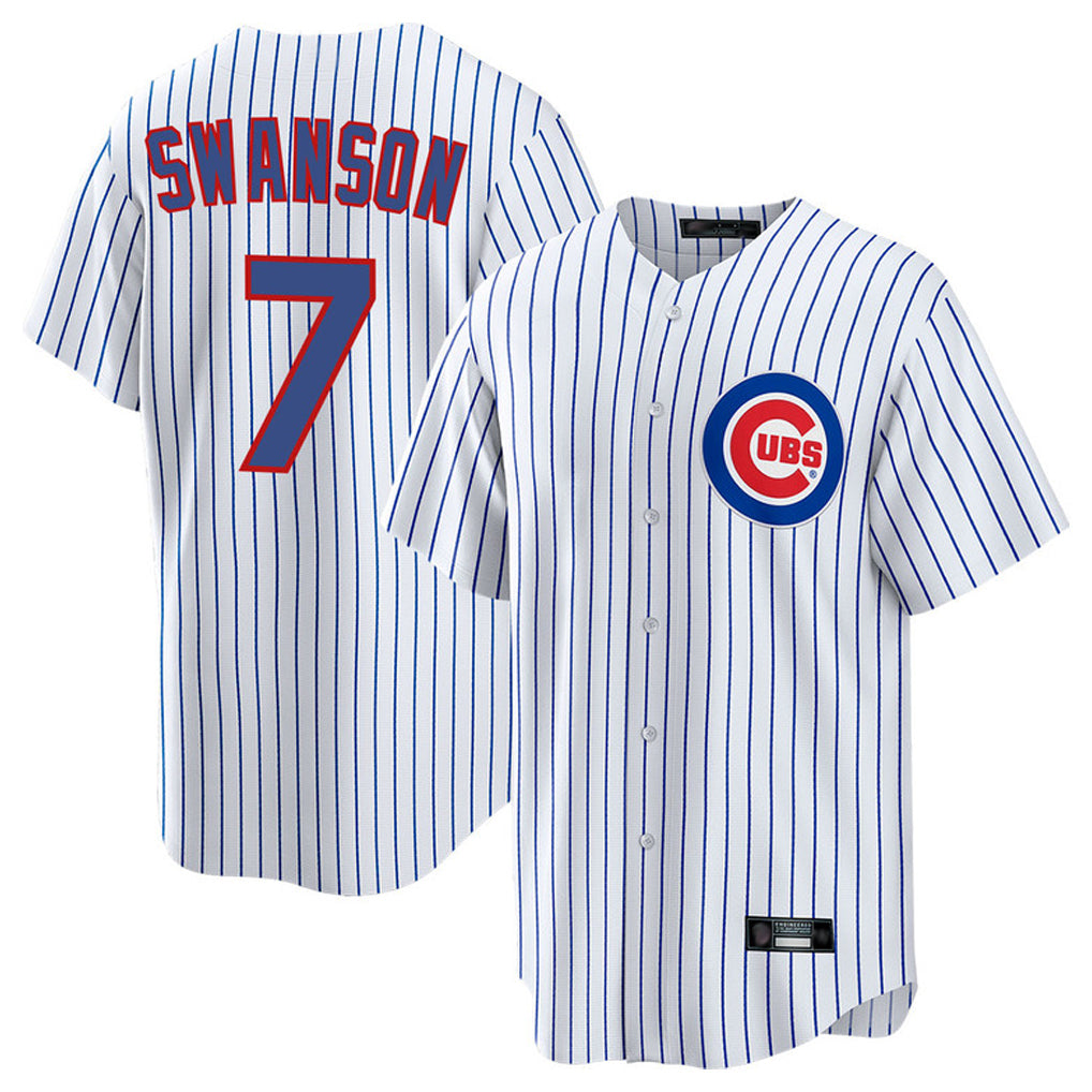 Boles C.Cubs #7 Dansby Swanson Player White Home Game Stitched Jerseys