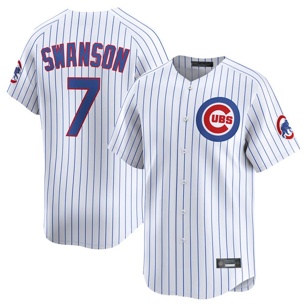 Boles C.Cubs #7 Dansby Swanson Player White Limited Home Game Stitched Jerseys