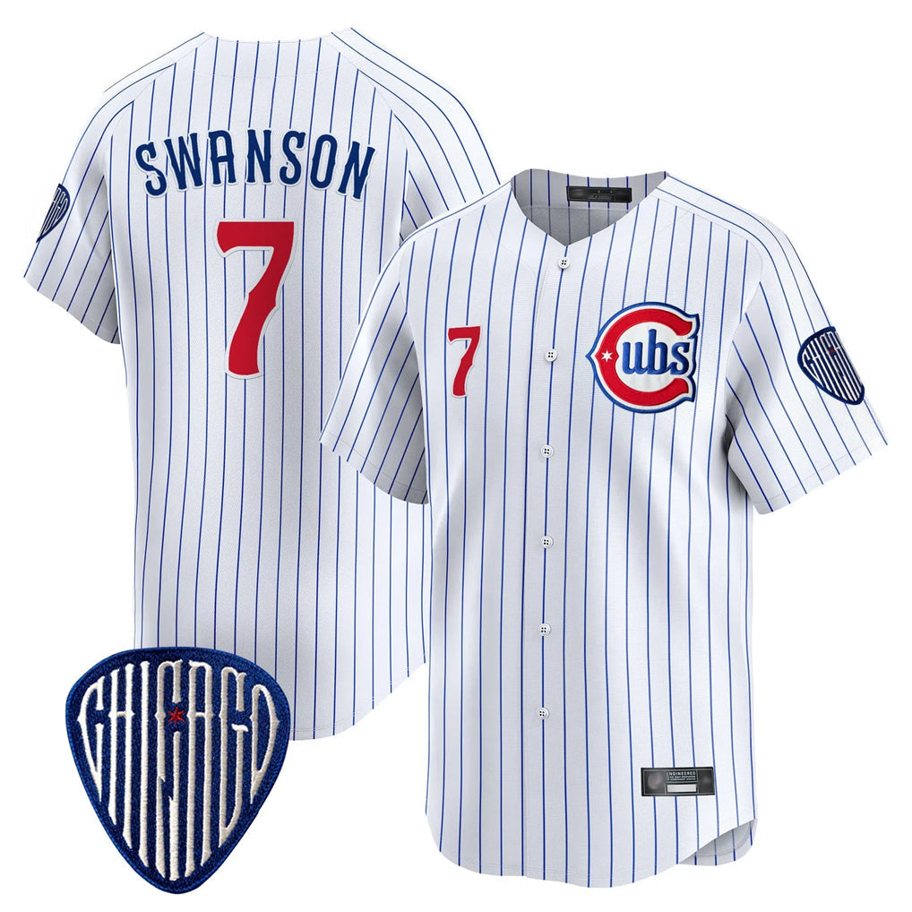 Boles C.Cubs #7 Dansby Swanson Player White Pinstripe Vapor Premier Limited Home Stitched Jerseys