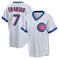 Boles C.Cubs #7 Dansby Swanson Player White T-shirt Cooperstown Collection Limited Stitched Jerseys