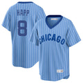 Boles C.Cubs #8 Ian Happ Player Blue T-shirt Cooperstown Collection Limited Stitched Jerseys
