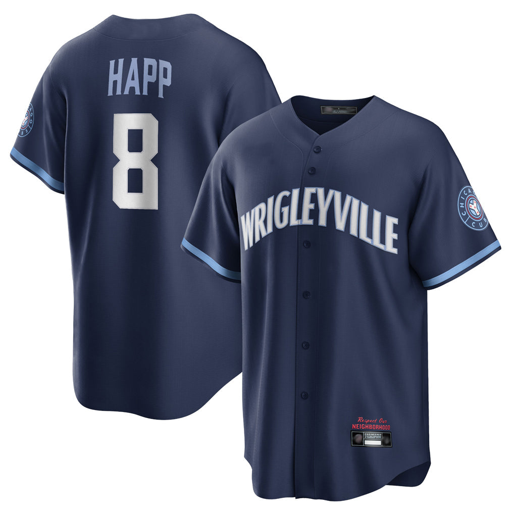 Boles C.Cubs #8 Ian Happ Player Navy City Connect Home Game Stitched Jerseys