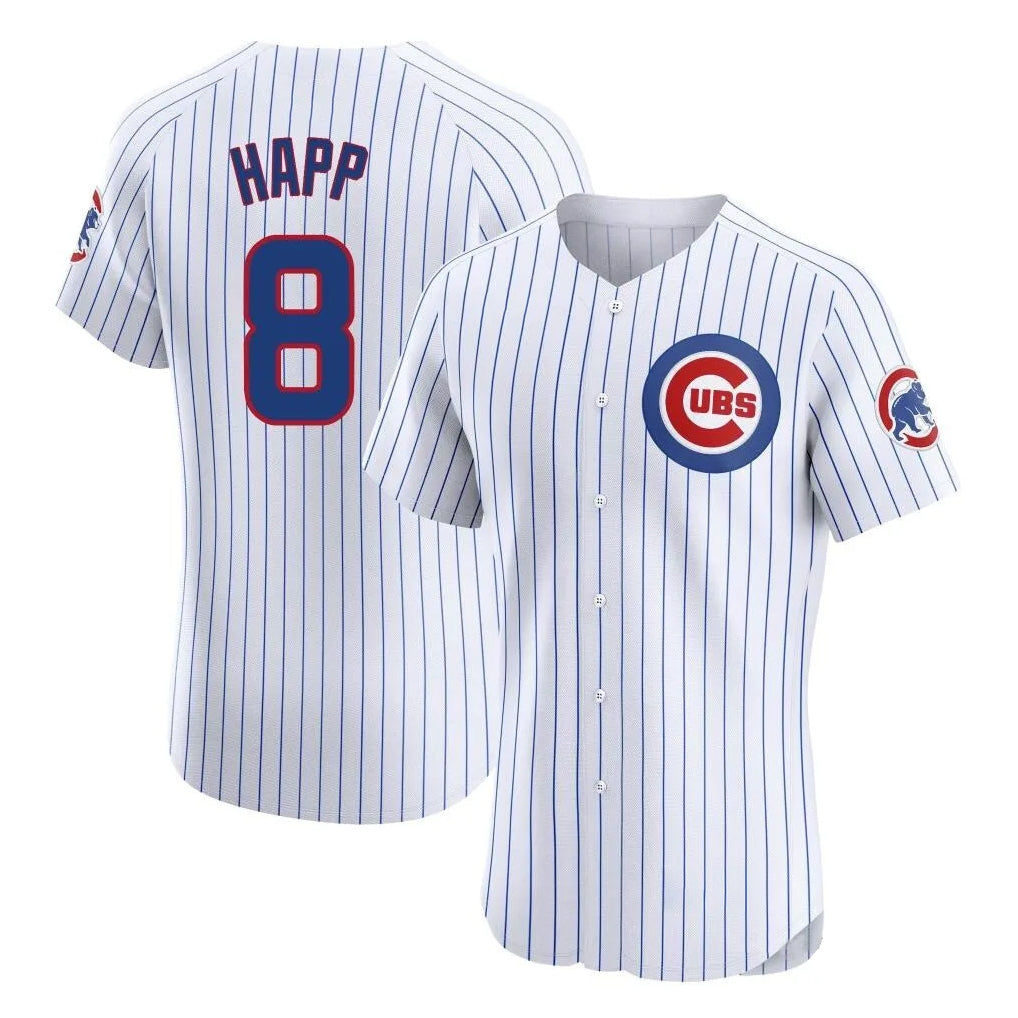 Boles C.Cubs #8 Ian Happ Player White Limited Elite Home Game Stitched Jerseys