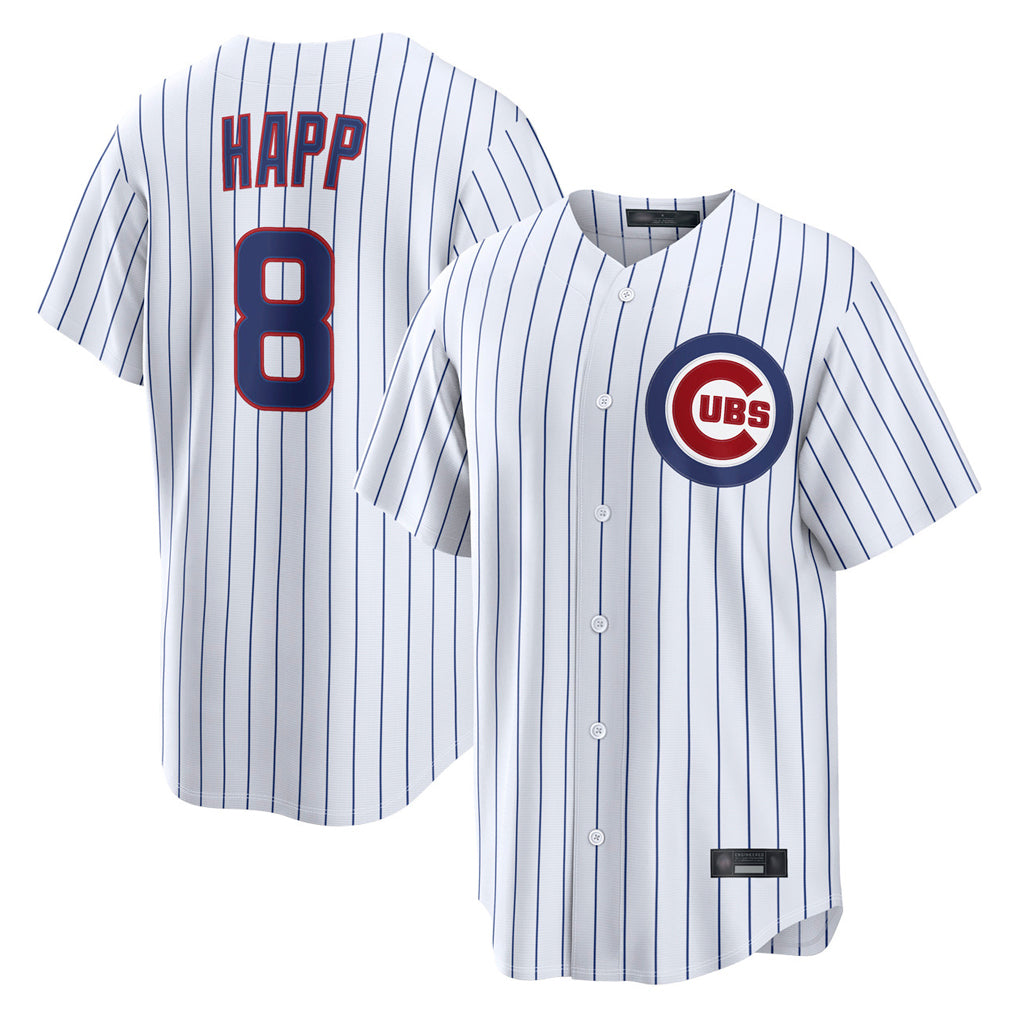Boles C.Cubs #8 Ian Happ Player White Limited Home Game Stitched Jerseys