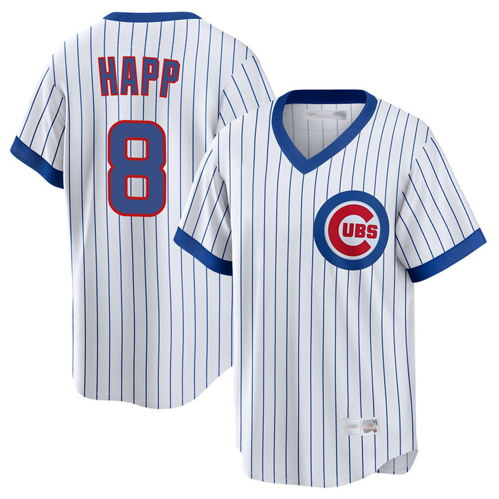 Boles C.Cubs #8 Ian Happ Player White T-shirt Cooperstown Collection Limited Stitched Jerseys