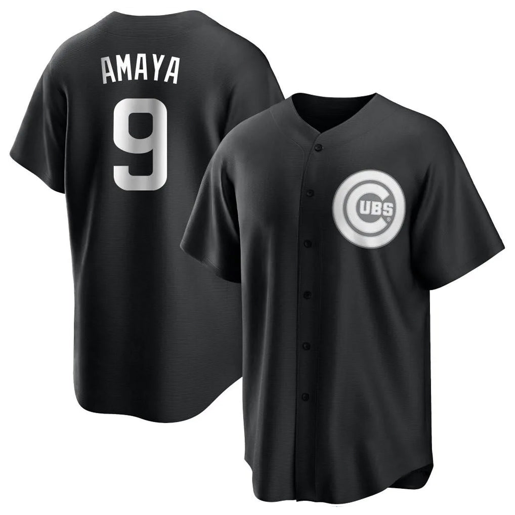 Boles C.Cubs #9 Miguel Amaya Player Black Game Stitched Jerseys