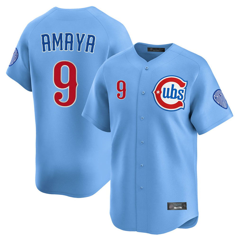 Boles C.Cubs #9 Miguel Amaya Player Light Blue Limited Home Stitched Jerseys