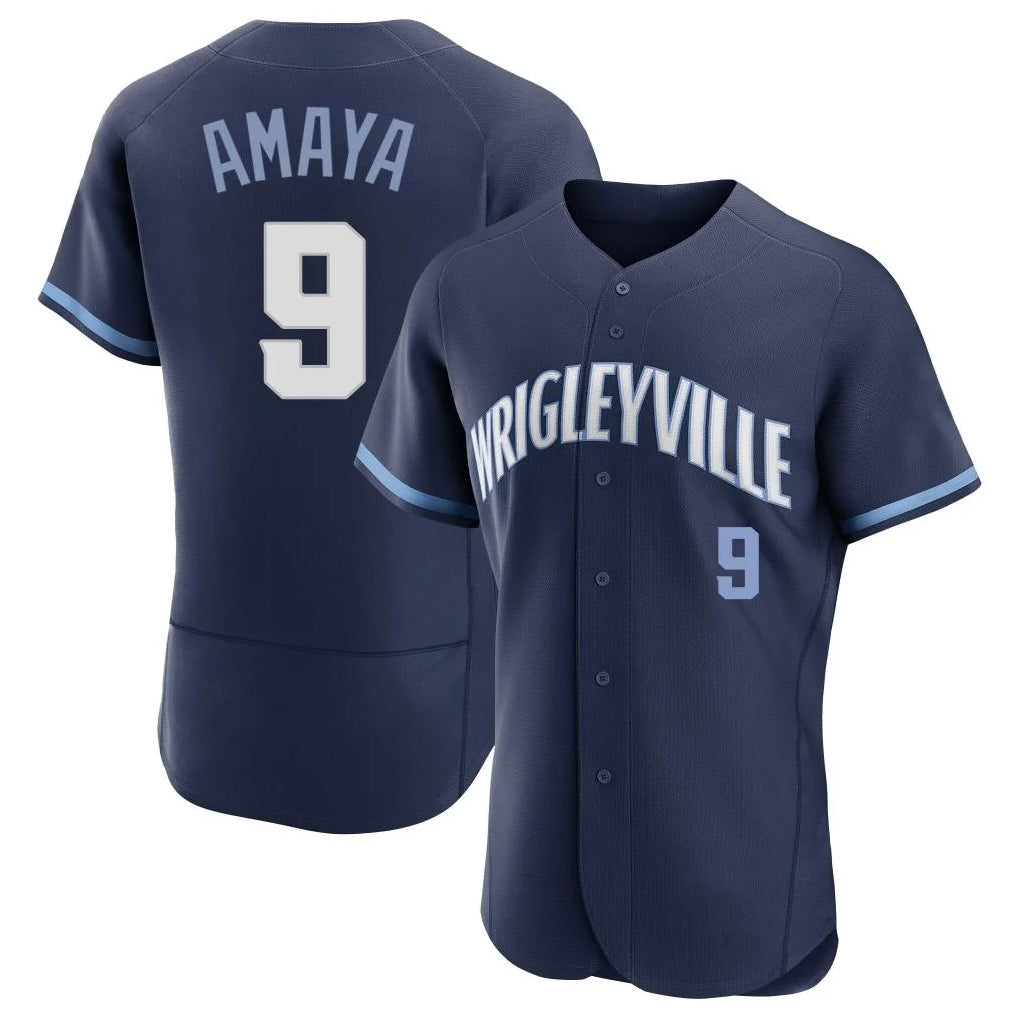 Boles C.Cubs #9 Miguel Amaya Player Navy City Connect Limited Elite Home Stitched Jerseys