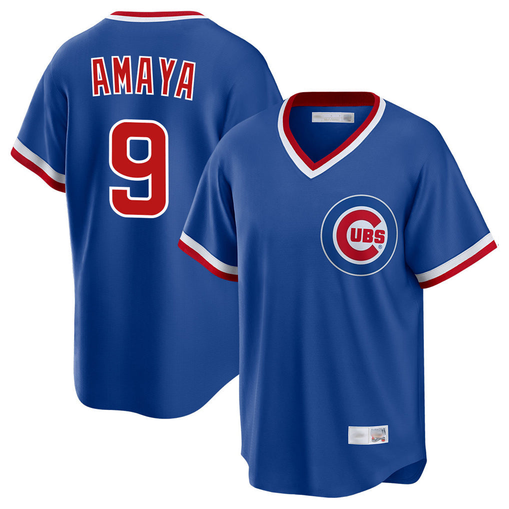 Boles C.Cubs #9 Miguel Amaya Player Royal T-shirt Cooperstown Collection Limited Stitched Jerseys