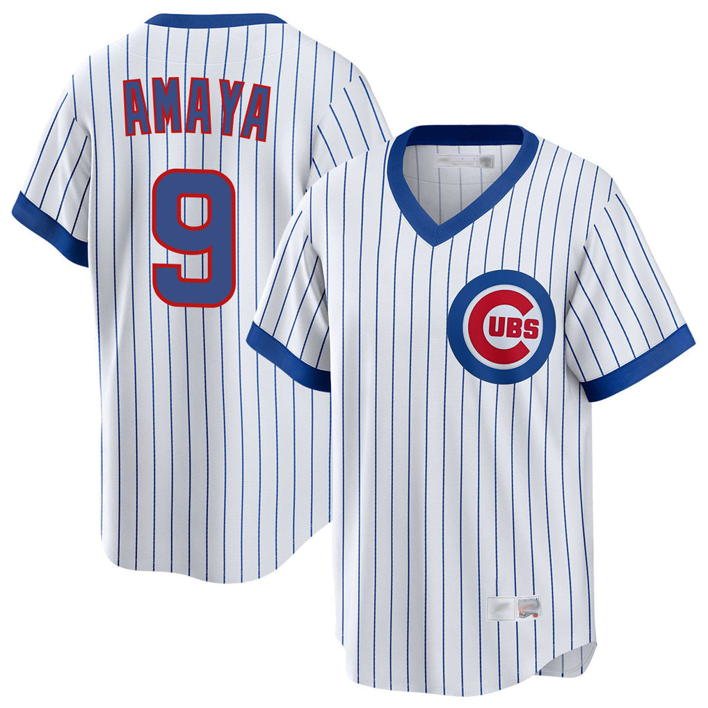 Boles C.Cubs #9 Miguel Amaya Player White T-shirt Cooperstown Collection Limited Stitched Jerseys