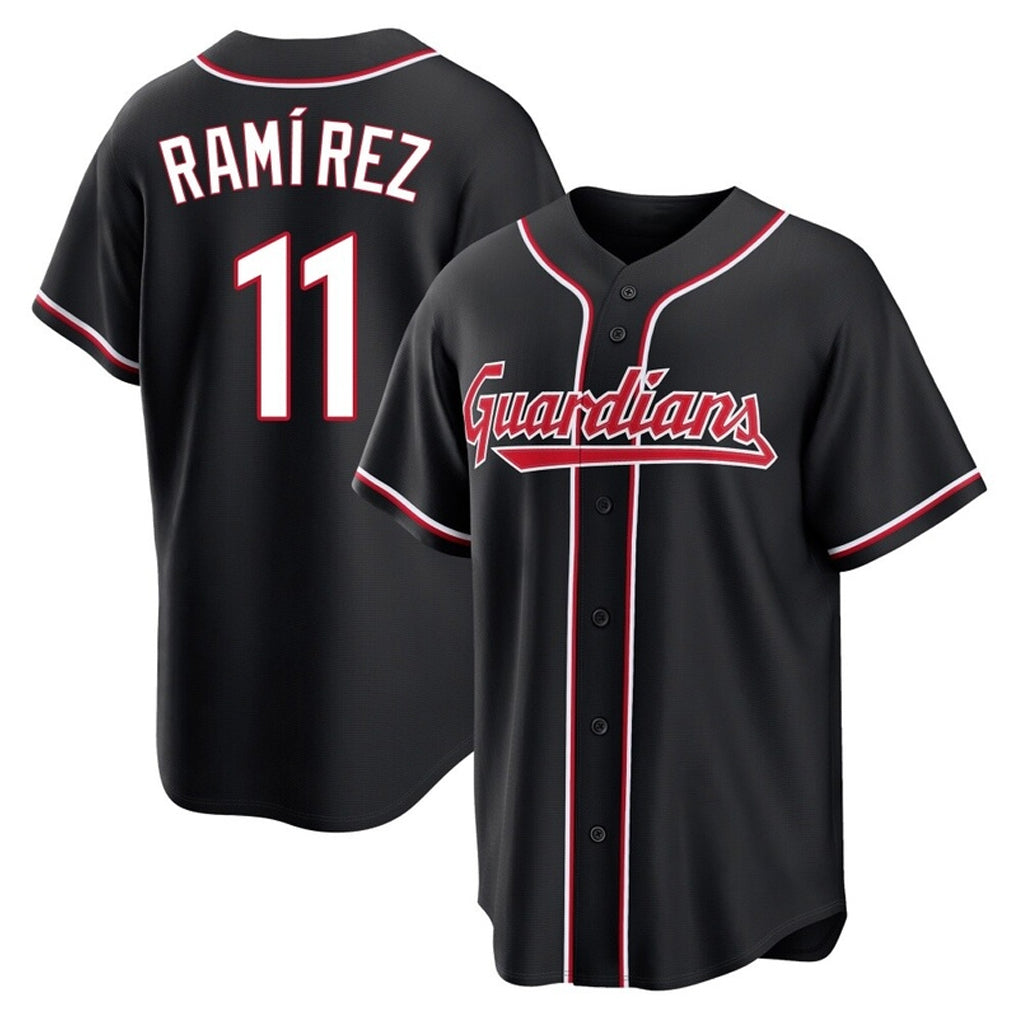 Boles C.Guardians #11 Jose Ramirez Player Black Fashion Out Home Game Stitched Jerseys