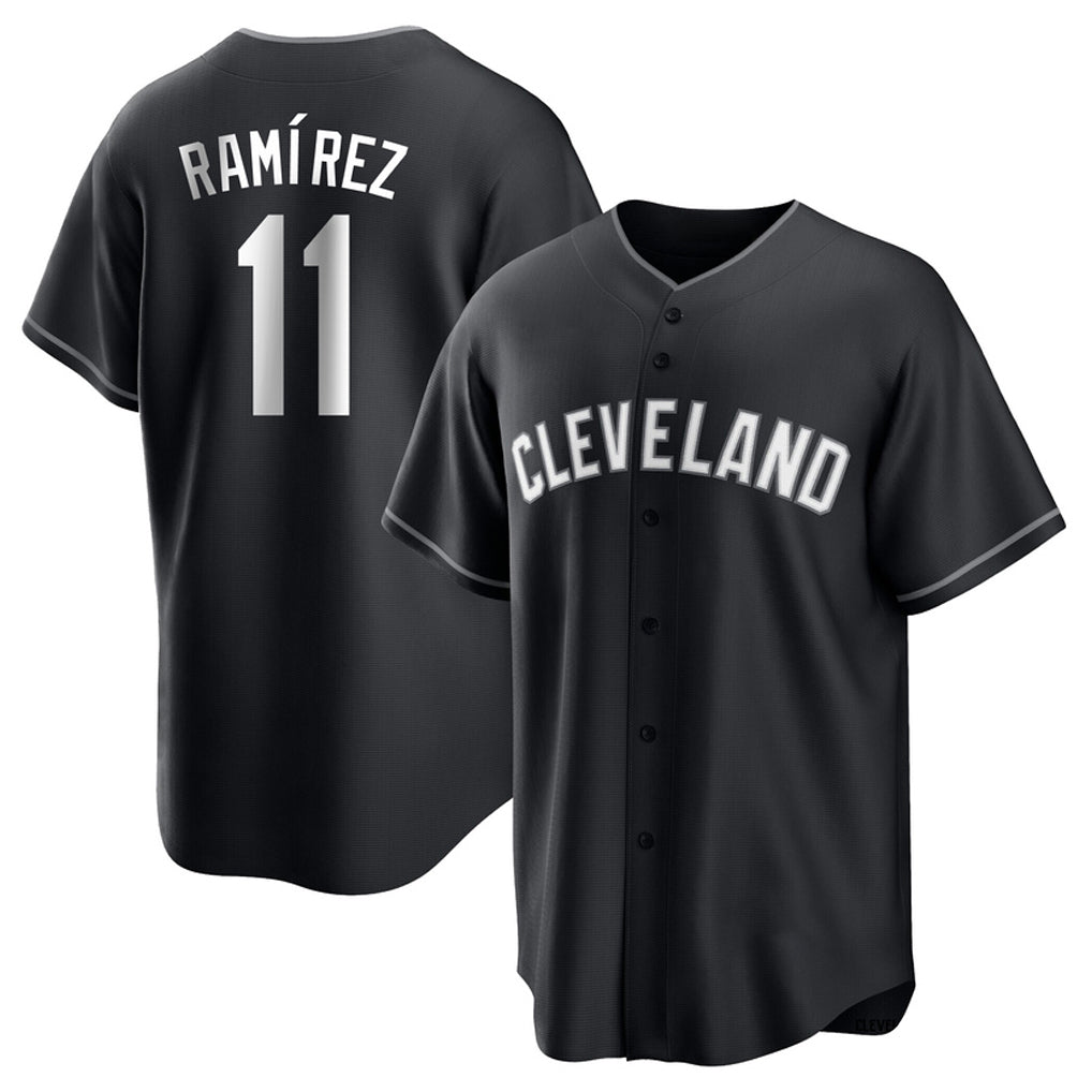 Boles C.Guardians #11 Jose Ramirez Player Black Home Game Stitched Jerseys