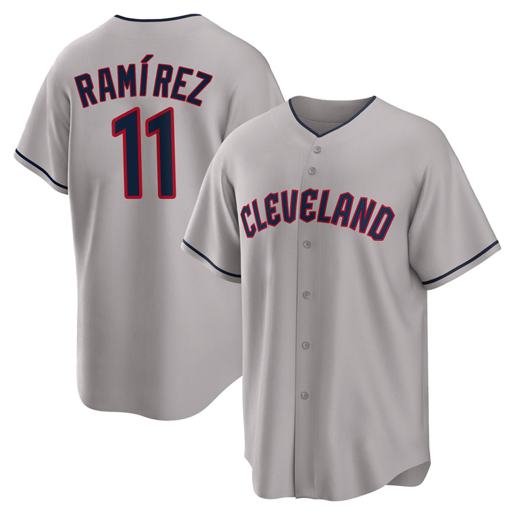 Boles C.Guardians #11 Jose Ramirez Player Gray Game Home Stitched Jerseys