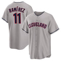 Boles C.Guardians #11 Jose Ramirez Player Gray Game Home Stitched Jerseys