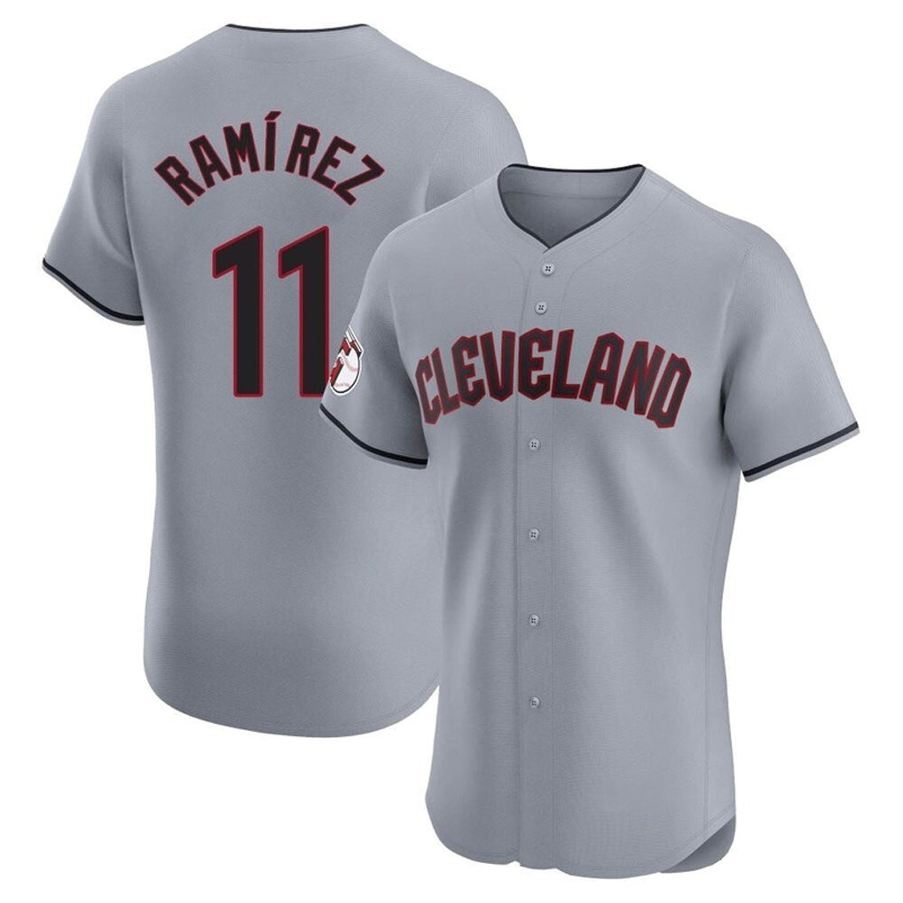 Boles C.Guardians #11 Jose Ramirez Player Gray Road Limited Elite Home Stitched Jerseys
