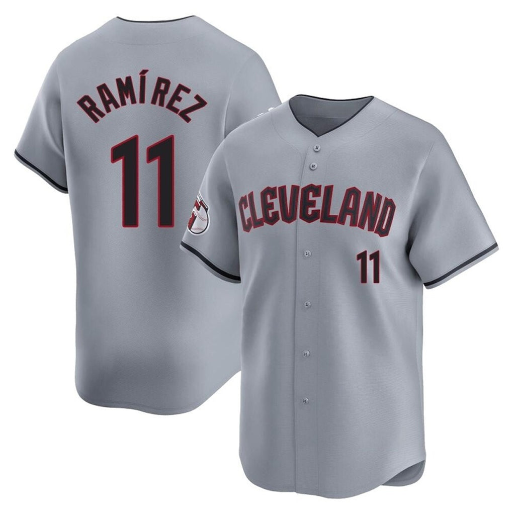 Boles C.Guardians #11 Jose Ramirez Player Gray Road Limited Home Stitched Jerseys