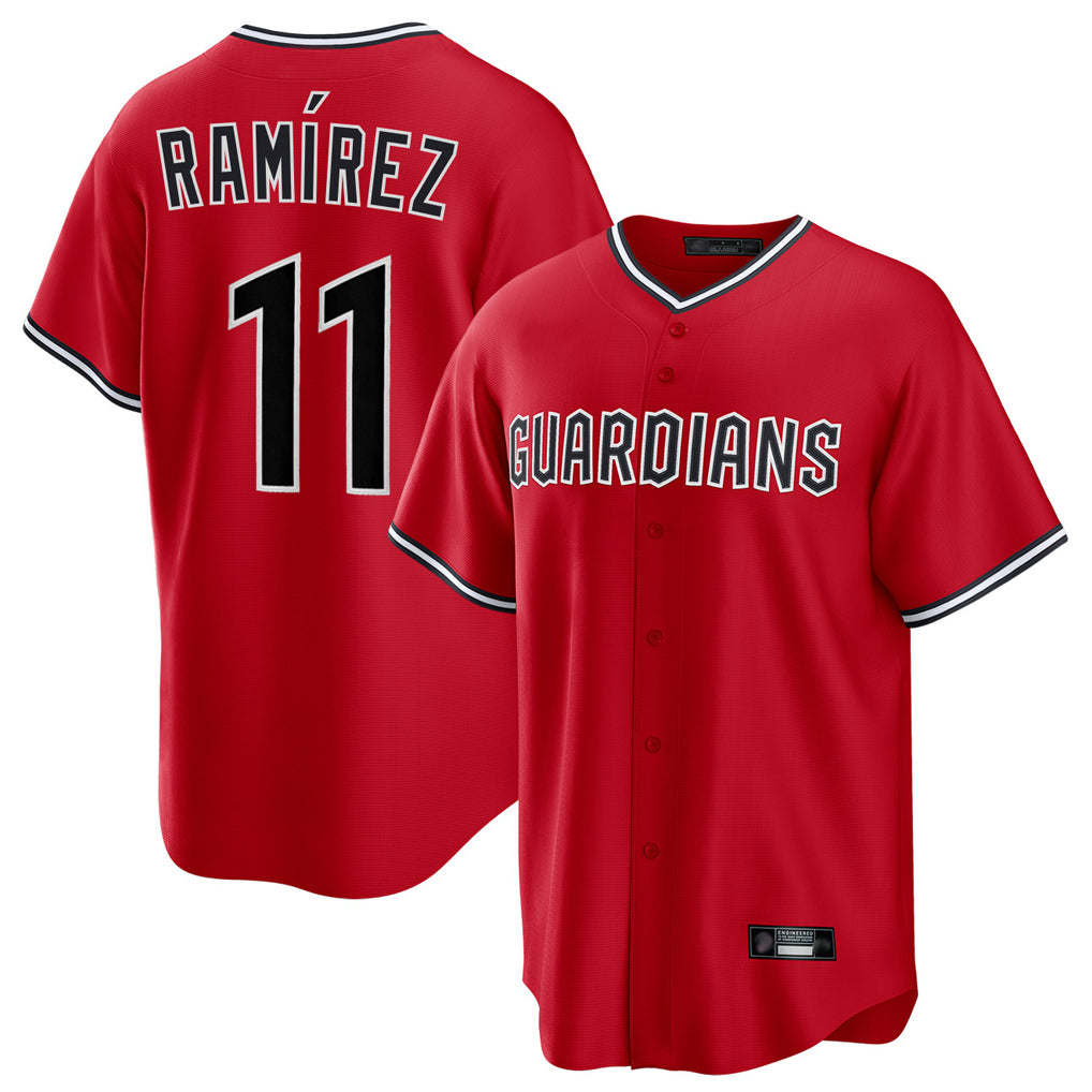 Boles C.Guardians #11 Jose Ramirez Player Red Home Game Stitched Jerseys
