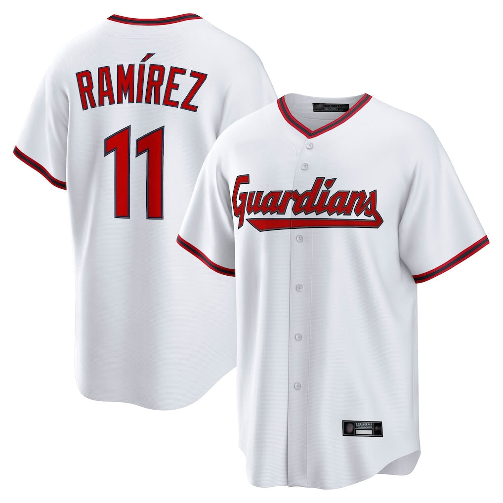 Boles C.Guardians #11 Jose Ramirez Player White Game Home Stitched Jerseys