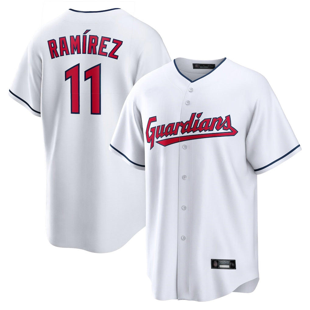 Boles C.Guardians #11 Jose Ramirez Player White Home Game Stitched Jerseys