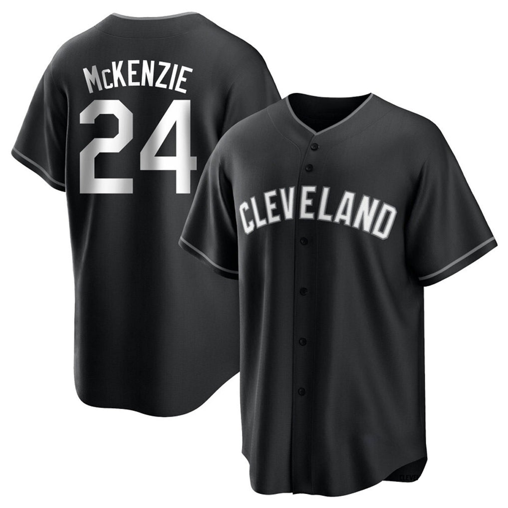 Boles C.Guardians #24 Triston McKenzie Player Black Home Game Stitched Jerseys
