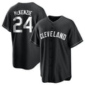 Boles C.Guardians #24 Triston McKenzie Player Black Home Game Stitched Jerseys